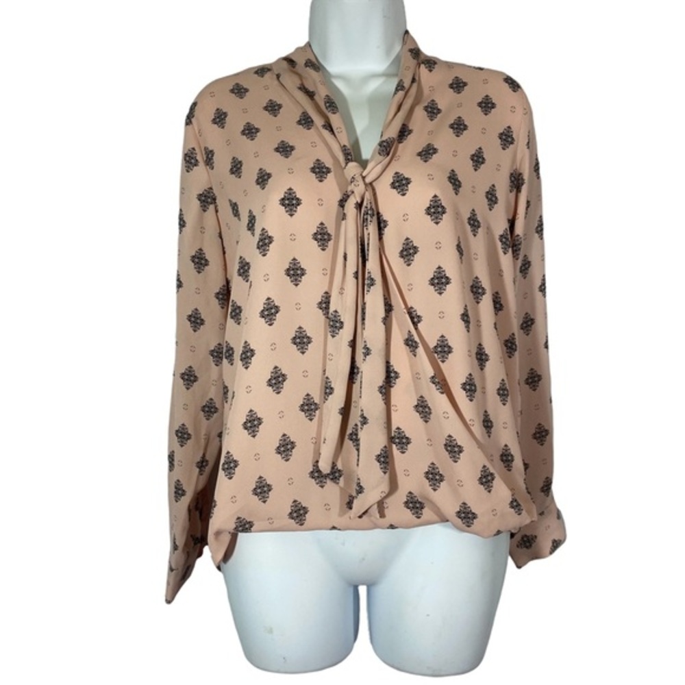 Vince Camuto Tie‎ Neck Long Sleeve Popover Top Size XS